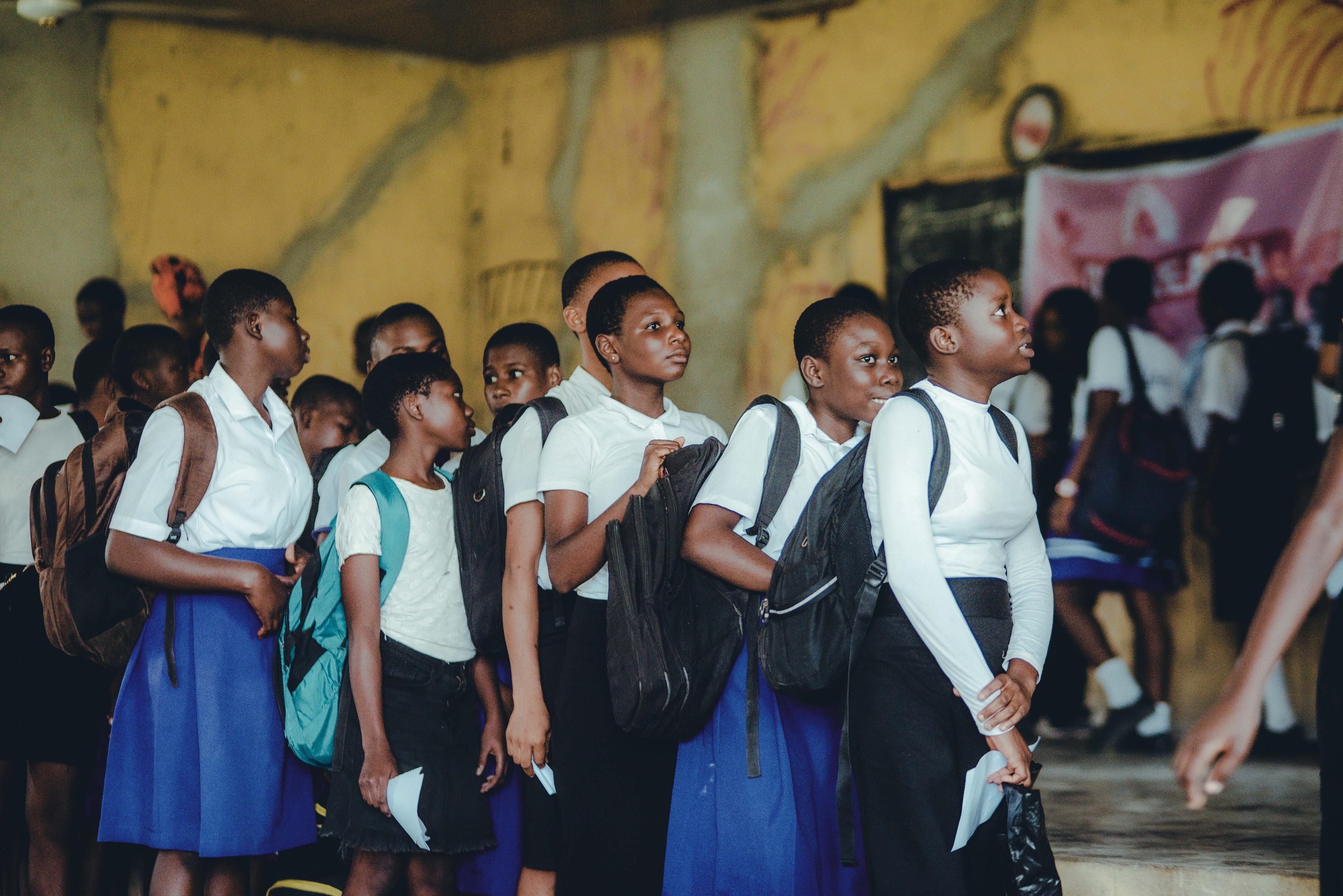 Students with backpacks